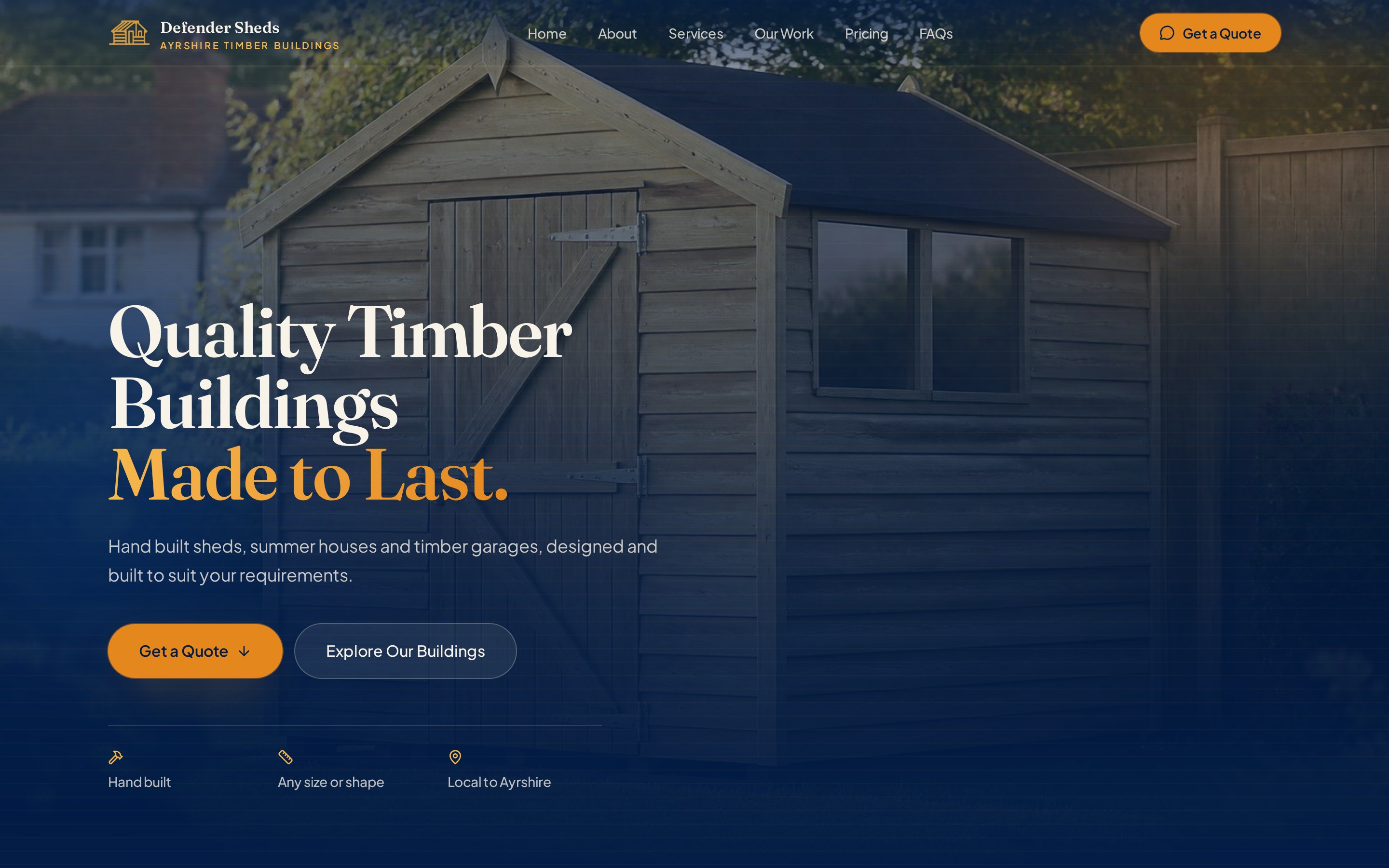 Defender Sheds website designed by The Web Club — NEW BUSINESSES